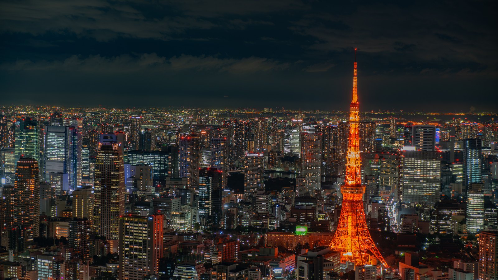 Tokyo city streets at night